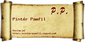 Pintér Pamfil névjegykártya